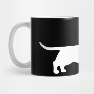 White Dachshund Silhouette | Wiener Dog Mug